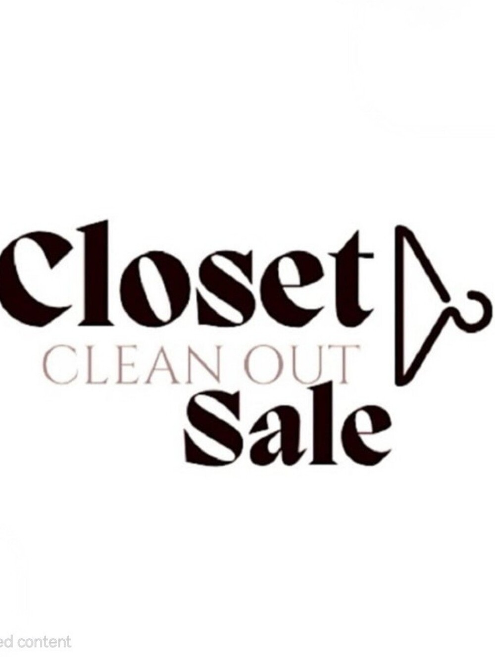 Closet Clean Out Sale Graphic - Black & Cream Text